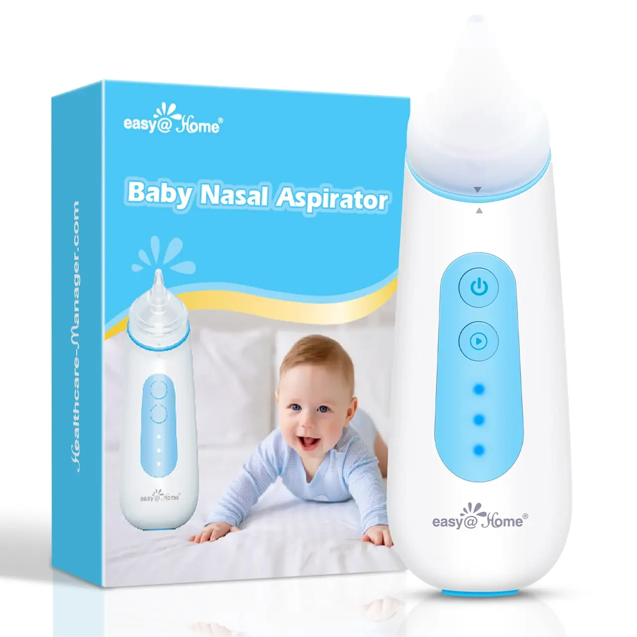 Аспиратор назальный Easy@Home для младенцев с ночником USB-зарядкой и силиконовыми насадками (2879113613)