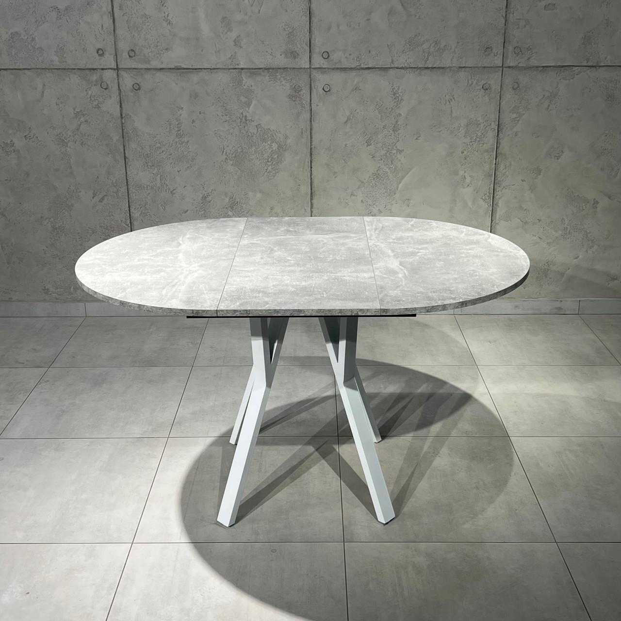 Обідній стіл овальний розсувний LITE D800 Індастріал/Білий (УТП016860) - фото 2 Обідній стіл овальний розсувний LITE D800 Індастріал/Білий (УТП016860) - фото 2