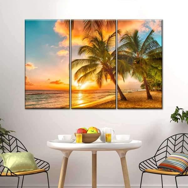 Модульная картина KIL Art Тропический закат из трех частей 128x81 см (M3_L_88) Модульная картина KIL Art Тропический закат из трех частей 128x81 см (M3_L_88)