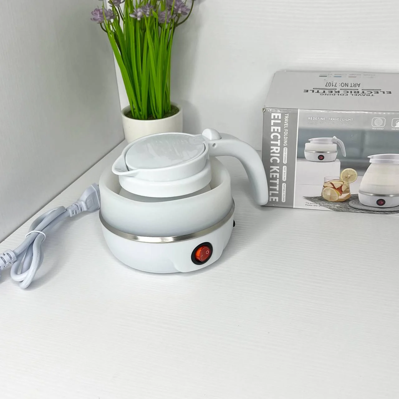 Электрочайник дорожный из силикона 600 мл (SUNROZ Foldable Kettle 3) - фото 4 Электрочайник дорожный из силикона 600 мл (SUNROZ Foldable Kettle 3) - фото 4