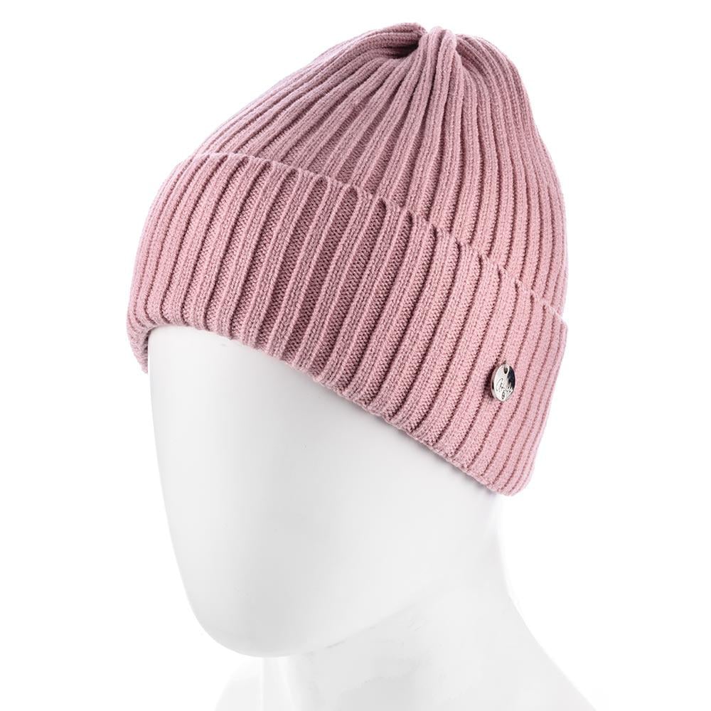 Шапка Atrics WH866 из вискозы с отворотом Пудровый