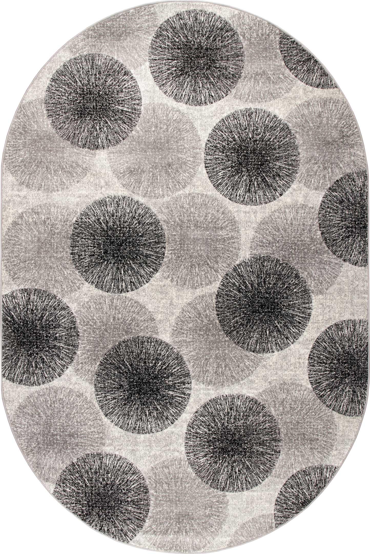 Ковер Karat Sonata 22010/160 2x3 м овальный Серый/Черный (00-00007621)