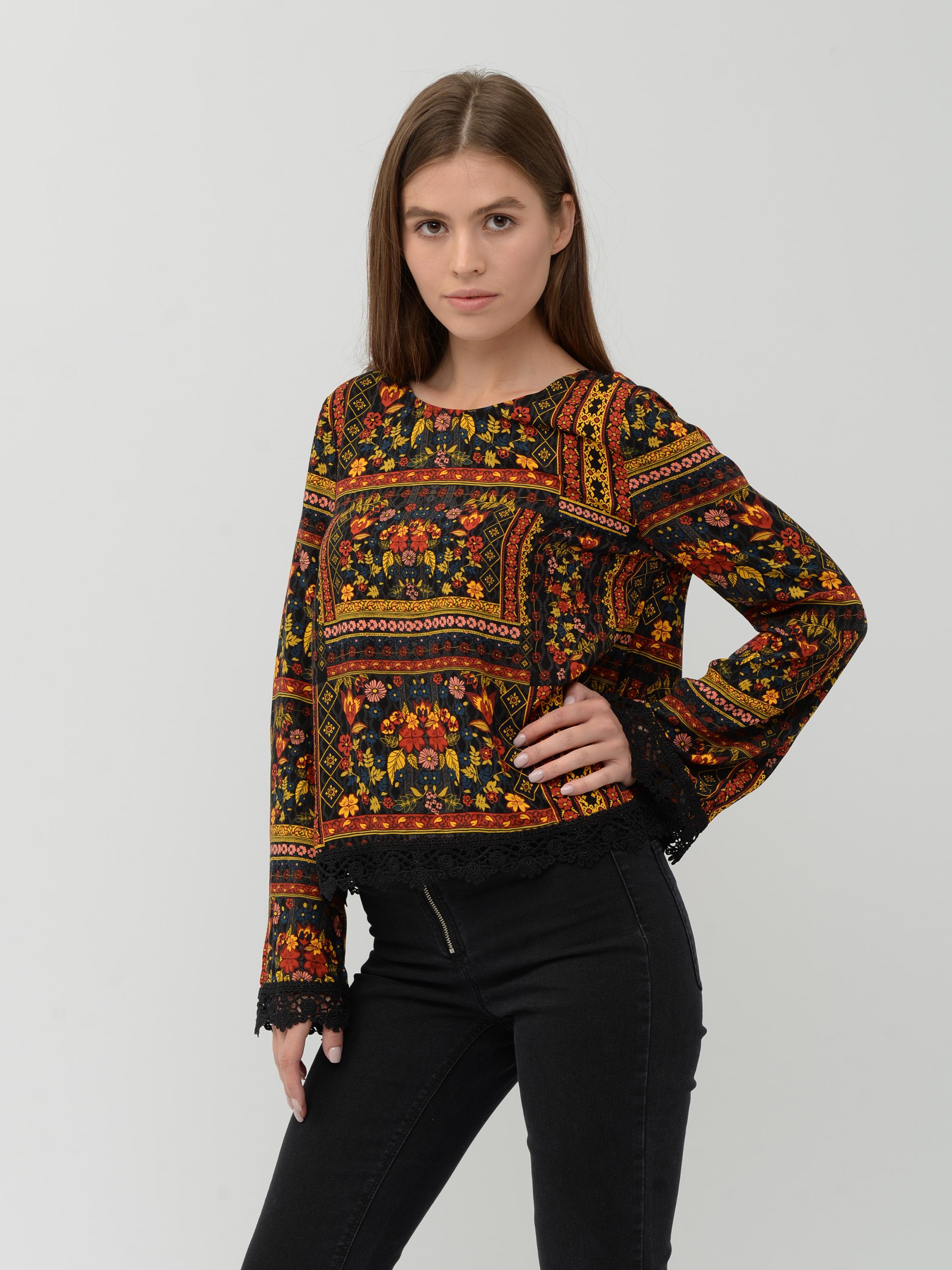 Блуза H&M р. 36 Черно-желтый (3322001)