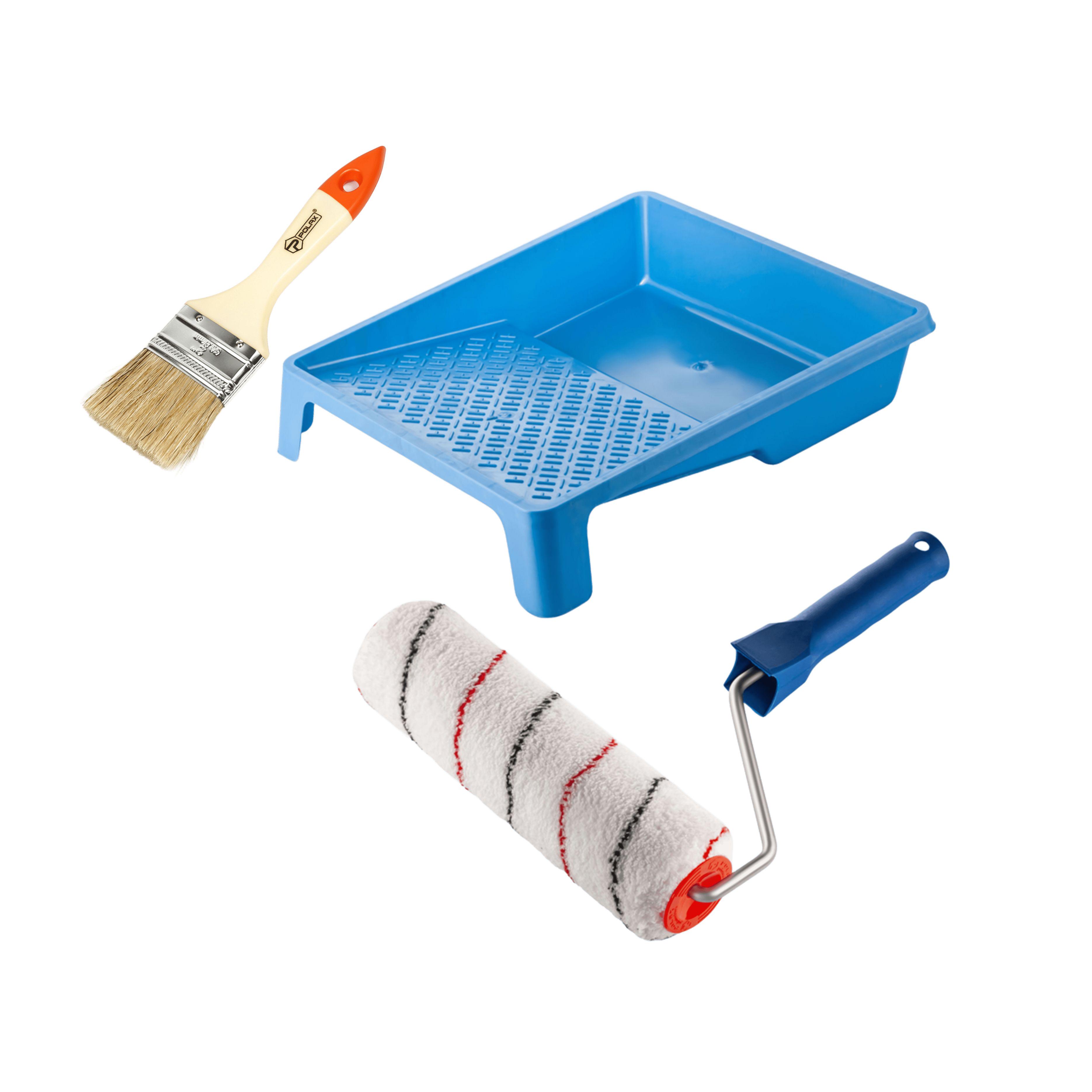 Валик Стандарт Микрофибра 250х48 мм с ручкой/ванночка и кисточка (770-276)