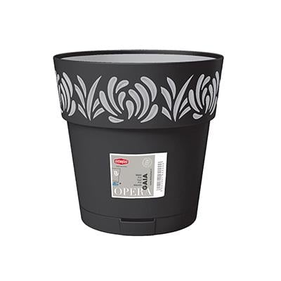 Вазон круглый Stefanplast Opera Gaia 1,5 л 15х15 см Графитный/Светло-серый (88303)