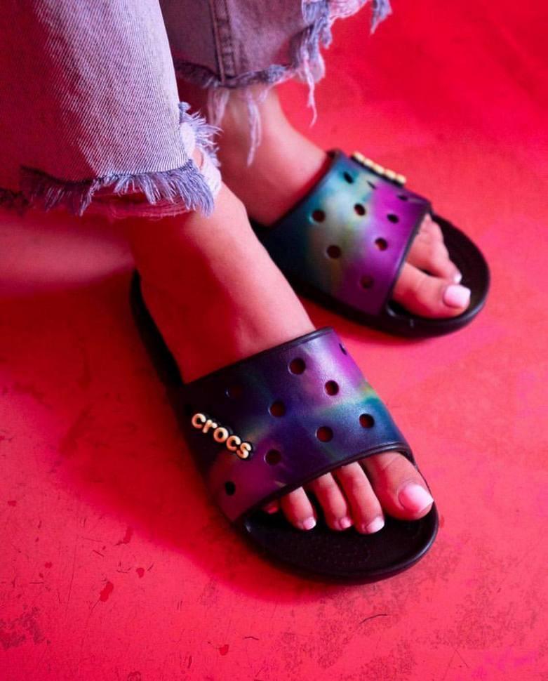 Шльопанці чоловічі утеплені Crocs Classic Slide Out of This World р. 45-46 Чорний (8558) - фото 4