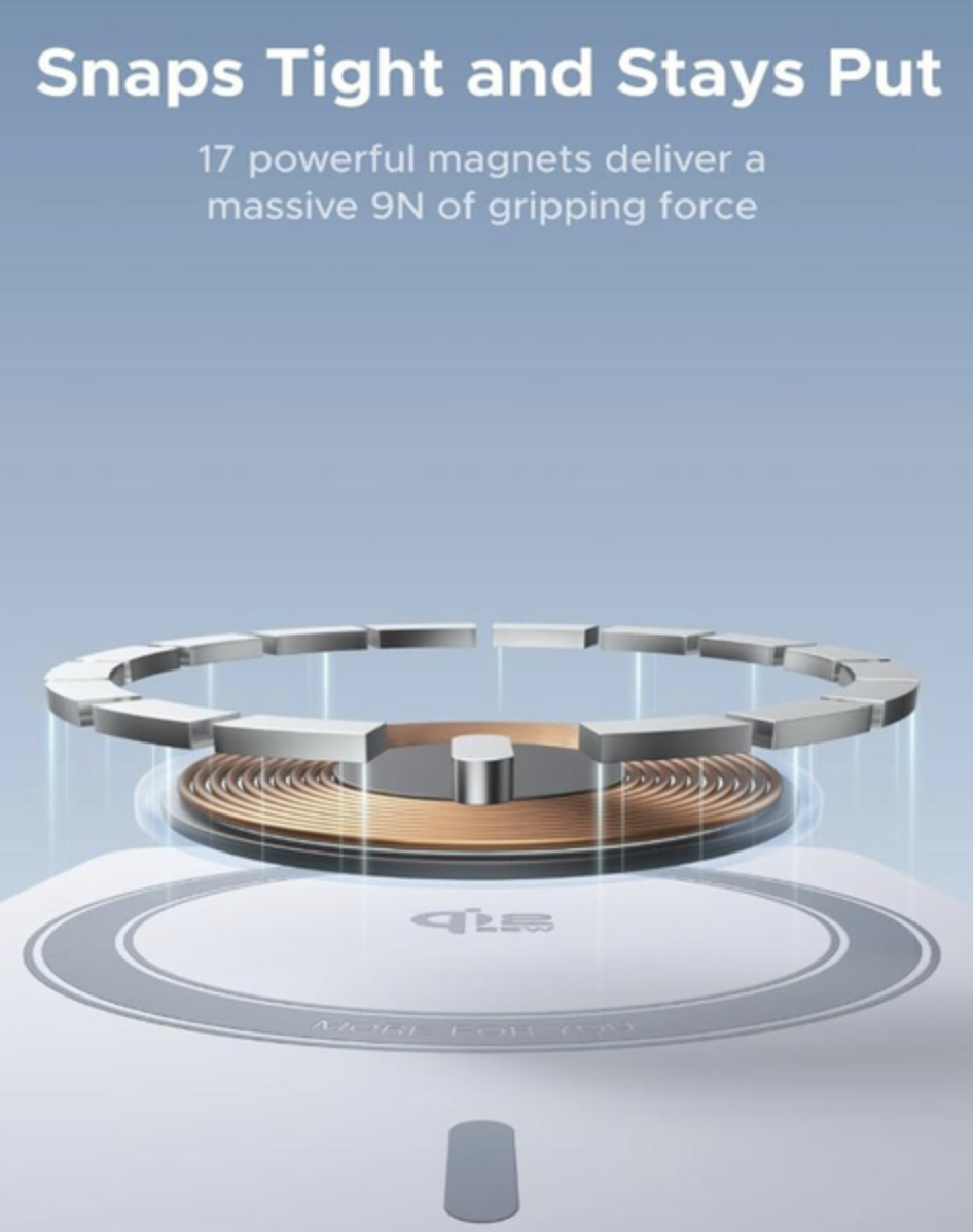 Магнитная батарея UGREEN MagFlow 10000 mAh Qi2 25W со встроенным кабелем и дисплеем - фото 4 Магнитная батарея UGREEN MagFlow 10000 mAh Qi2 25W со встроенным кабелем и дисплеем - фото 4