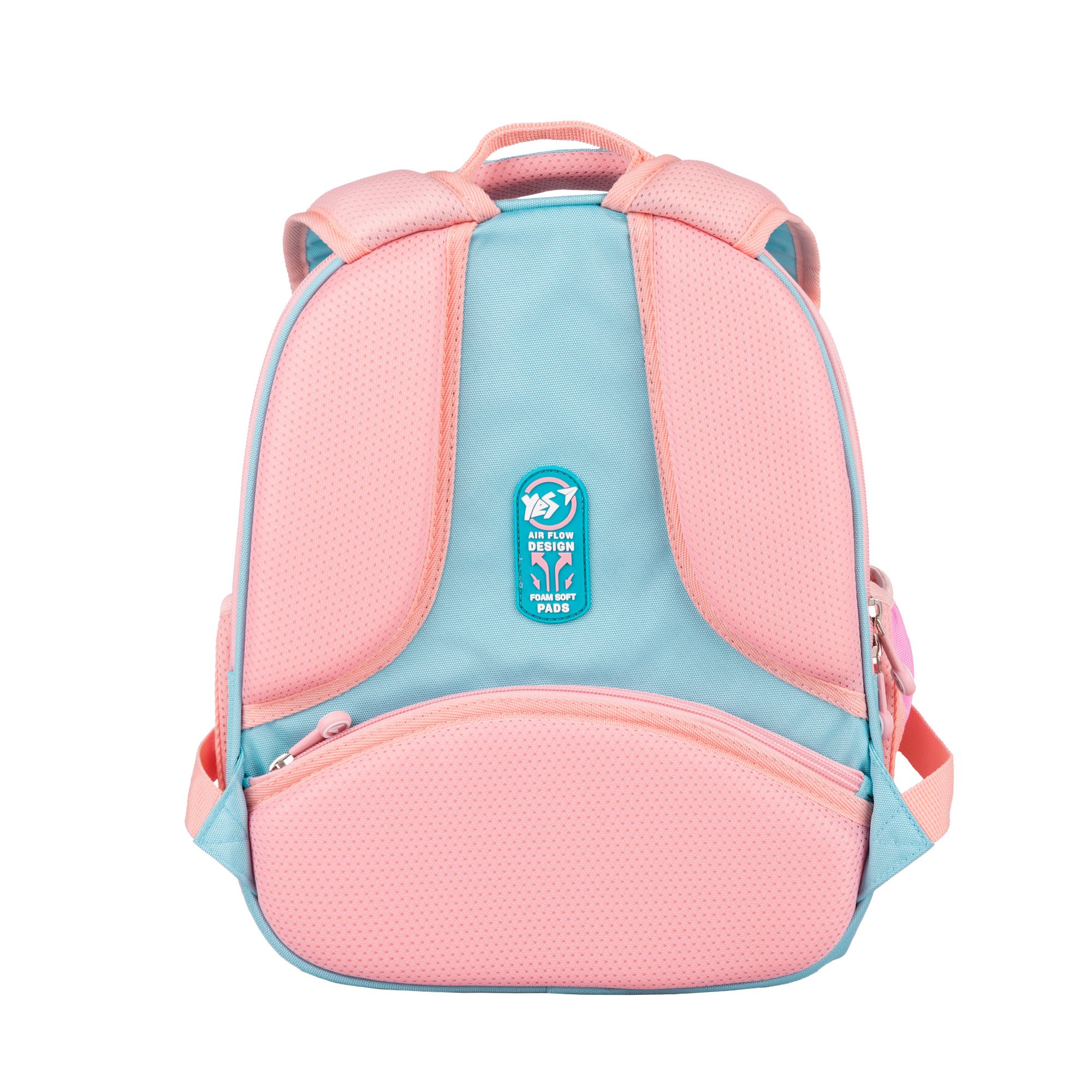 Рюкзак каркасный YES H-100 Funny Bunny 35х28х15 см Розово-голубой (559843) - фото 5