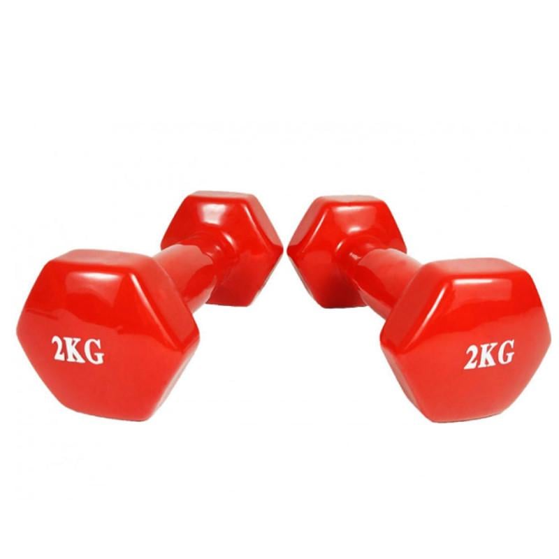 Набор гантелей с виниловым покрытием Feel Fit 2 шт. 2 кг Красный Набор гантелей с виниловым покрытием Feel Fit 2 шт. 2 кг Красный