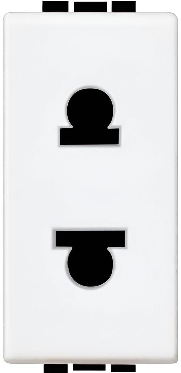 Розетка Legrand Bticino LivingLight 2 поста 1 модуль Белый