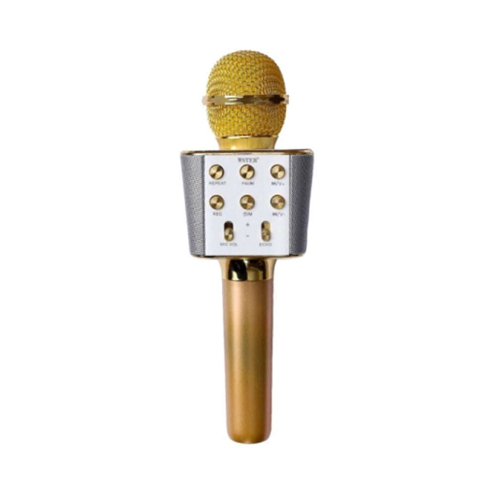 Мікрофон-караоке Wster WS-1688 для дітей з USB Bluetooth з колонкою Gold (120.158.1)