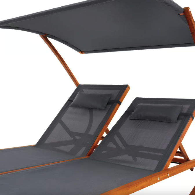 Садовий шезлонг Di Volio Pionza двомісний Сірий (4934) - фото 12