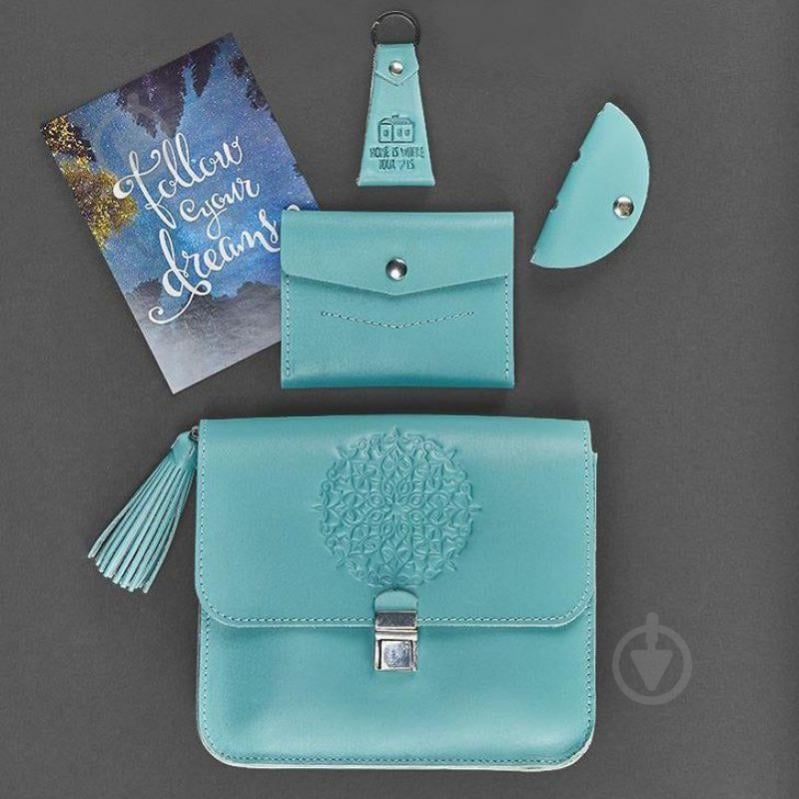 Жіночий подарунковий набір BlankNote Лілу Блакитний з бірюзовим (BN-set-access-21-tiffany)