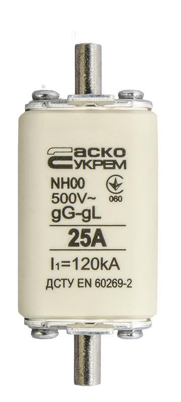 Предохранитель ножевой АСКО-Укрем NH00 25A gG с плавкой вставкой (A0050010009)