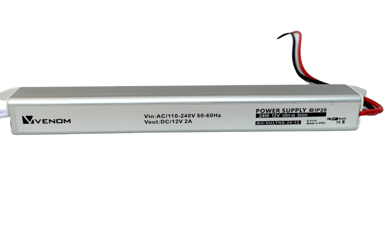 Блок питания VENOM негерметичный IP20 Standart Ultra slim 24 Вт 2 А 12 V (12572) - фото 3 Блок питания VENOM негерметичный IP20 Standart Ultra slim 24 Вт 2 А 12 V (12572) - фото 3