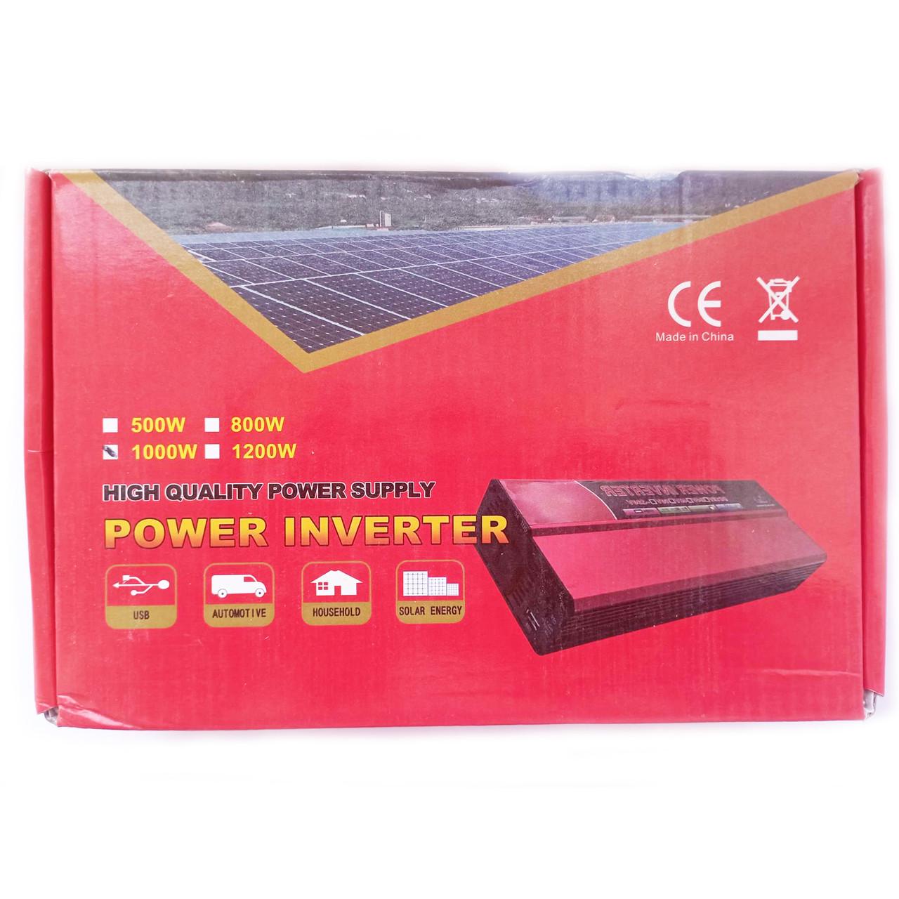 Автомобильный инвертор Aton Solar Power Inverter 006 c 12V на 220V 1000W модифицированная синусоида Red (11032) - фото 5