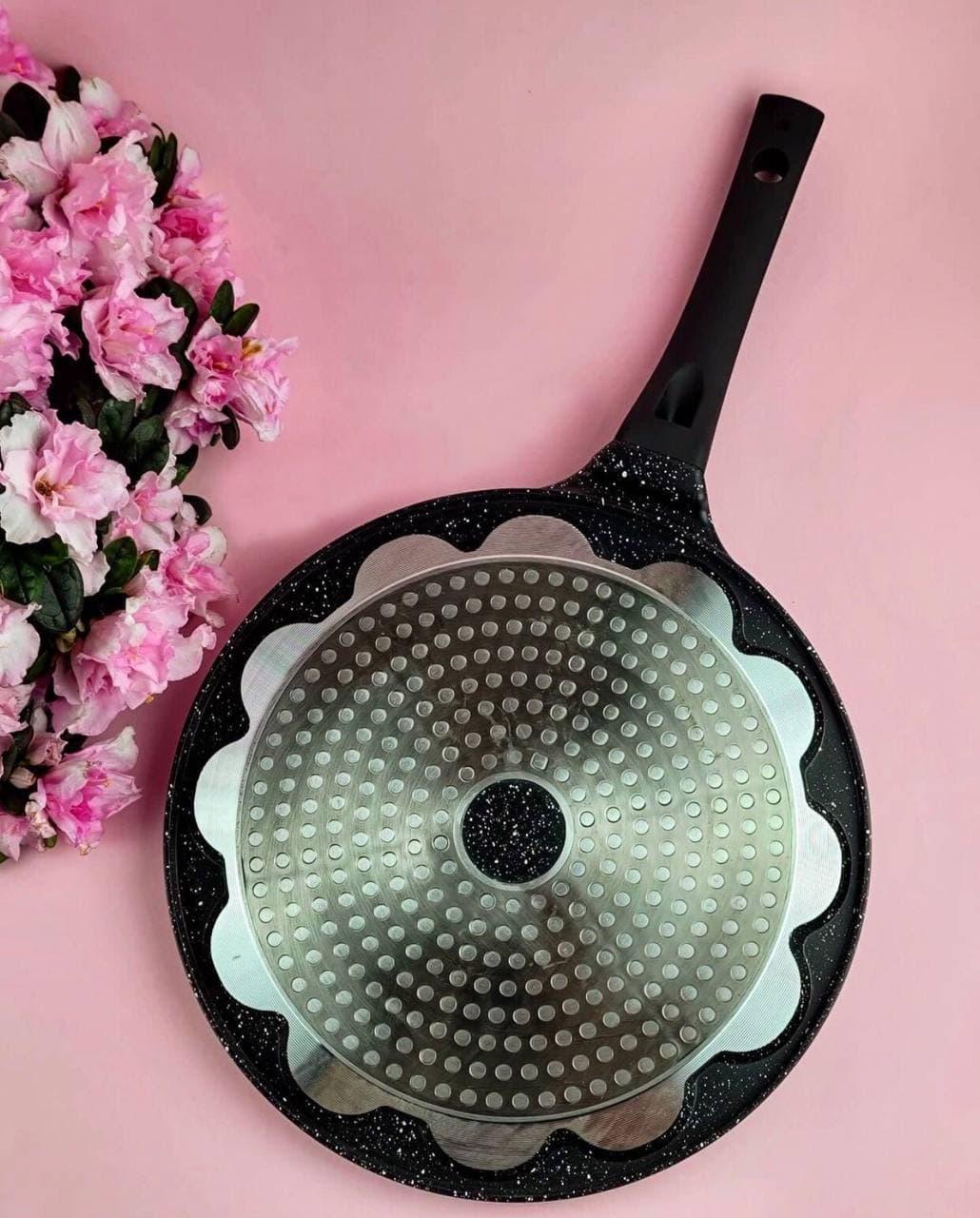 Сковорідка для млинців Edenberg з антипригарним мармуровим покриттям 27 см (EB-7514) - фото 5 Сковорідка для млинців Edenberg з антипригарним мармуровим покриттям 27 см (EB-7514) - фото 5