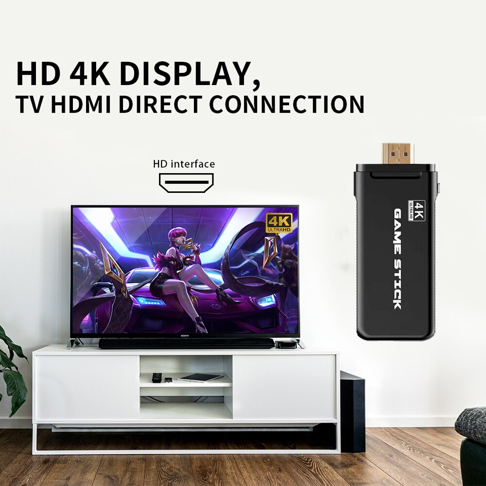 Телевізійна ігрова приставка Game Stick 4k HDMI вбудовані ігри з геймпадами - фото 2