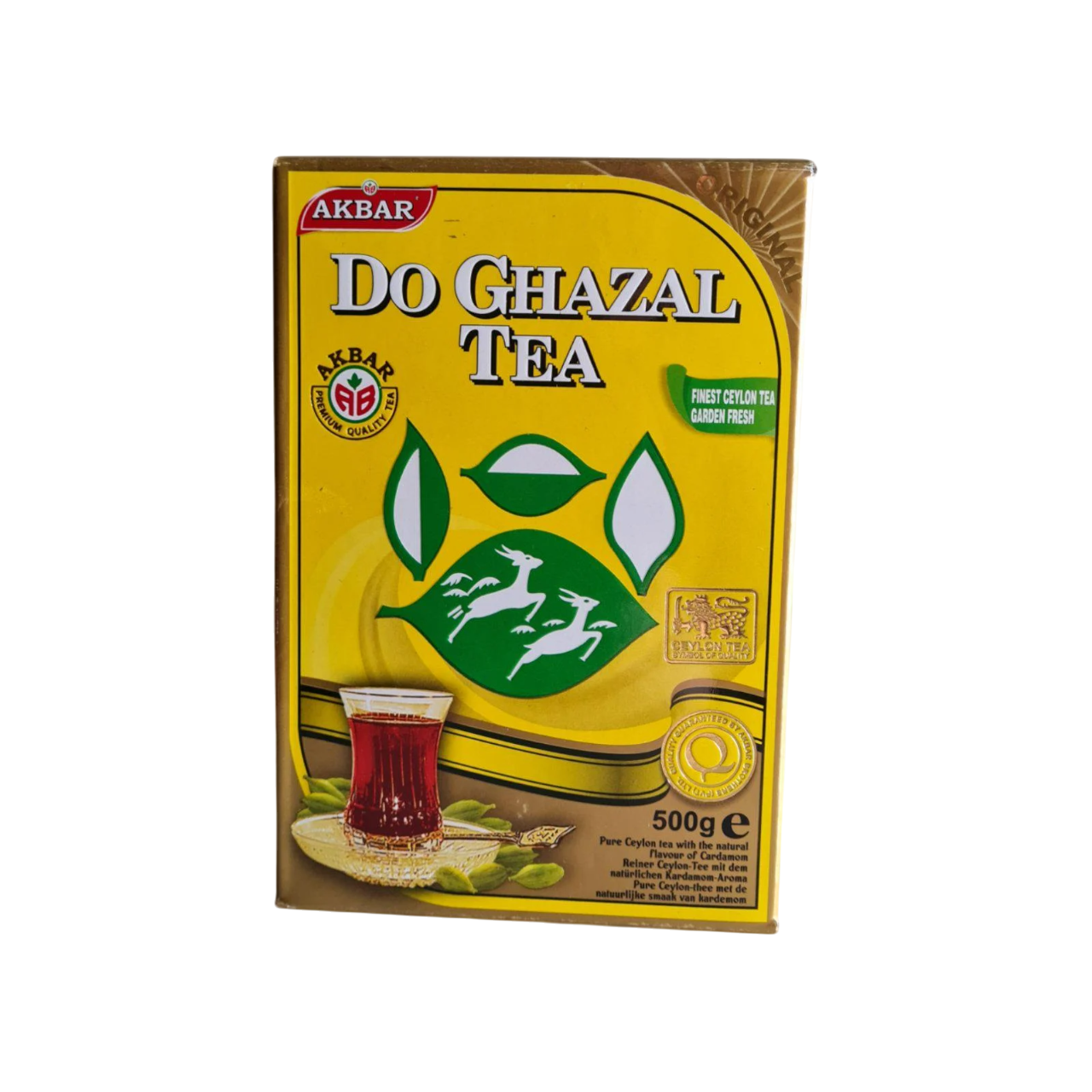 Чай черный Цейлонский с кардамоном среднелистовой Akbar Do Ghazal Две Газели Alghazaleen Tea 500 г (24769160)