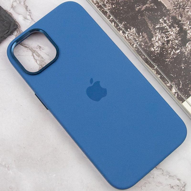 Противоударный чехол Silicone Case Metal Buttons (AA) для Apple iPhone 14 (6.1") Синий / Blue Jay - фото 7