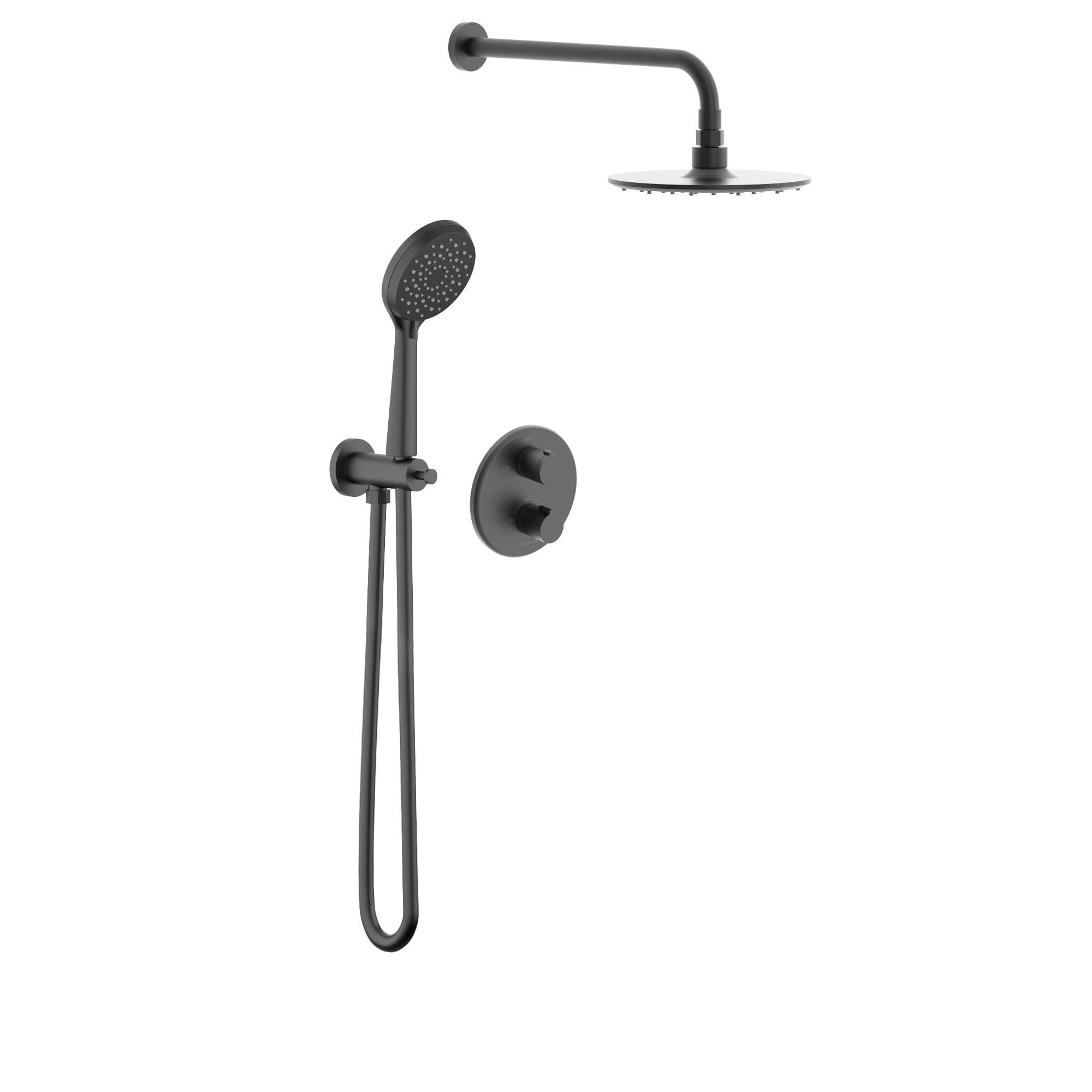 Душевая система Imprese Kucera с термостатом латунь Черный матовый (t04803410SRC)
