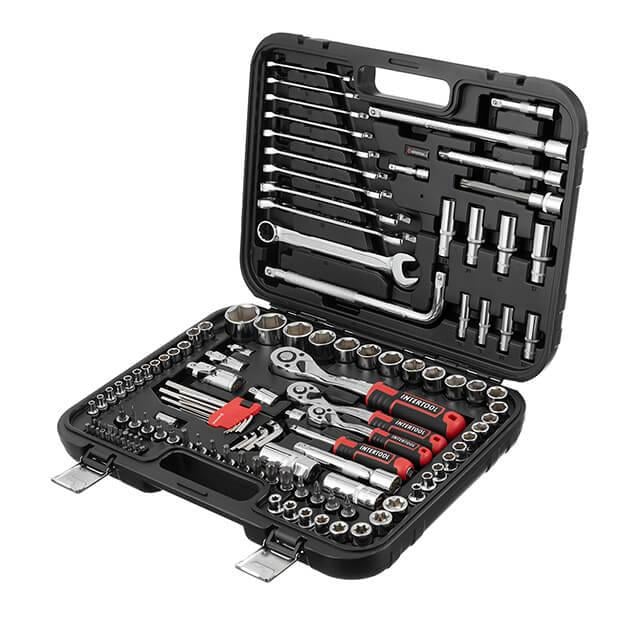 Набор инструментов Intertool ET-8126 STORM 1/2" + 3/8" + 1/4" Cr-V 126 ед. (33085848)