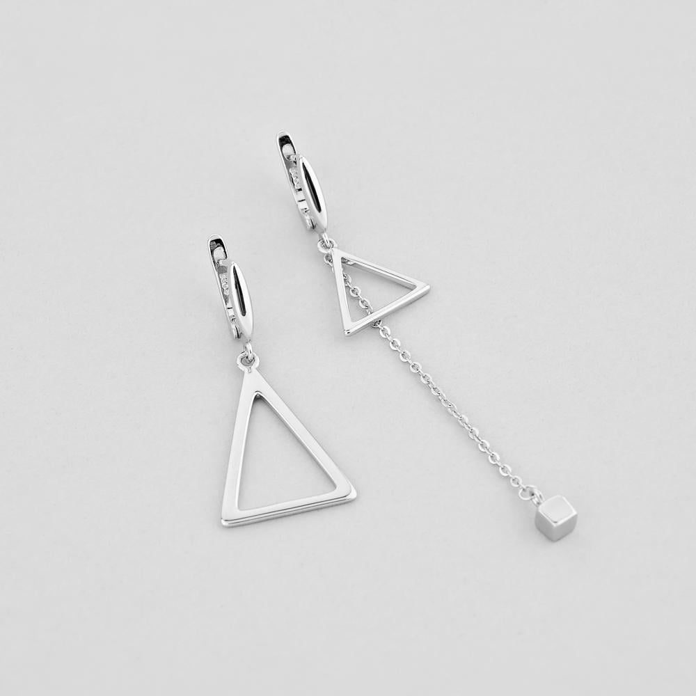 Серебряные серьги Minimal Асимметрия (9477)