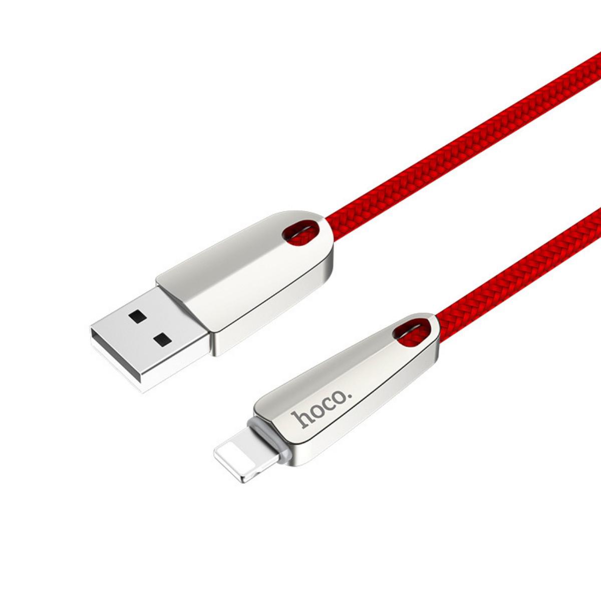 Кабель Hoco U35 Space shuttle smart power off Lightning charging data cable L-1.2 Red