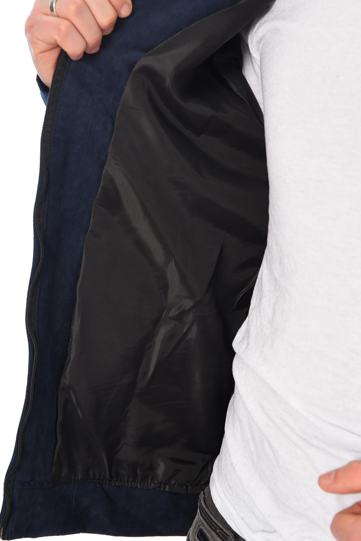 Бомбер мужской замшевый S-M Темно-синий (150675) - фото 4 Бомбер мужской замшевый S-M Темно-синий (150675) - фото 4