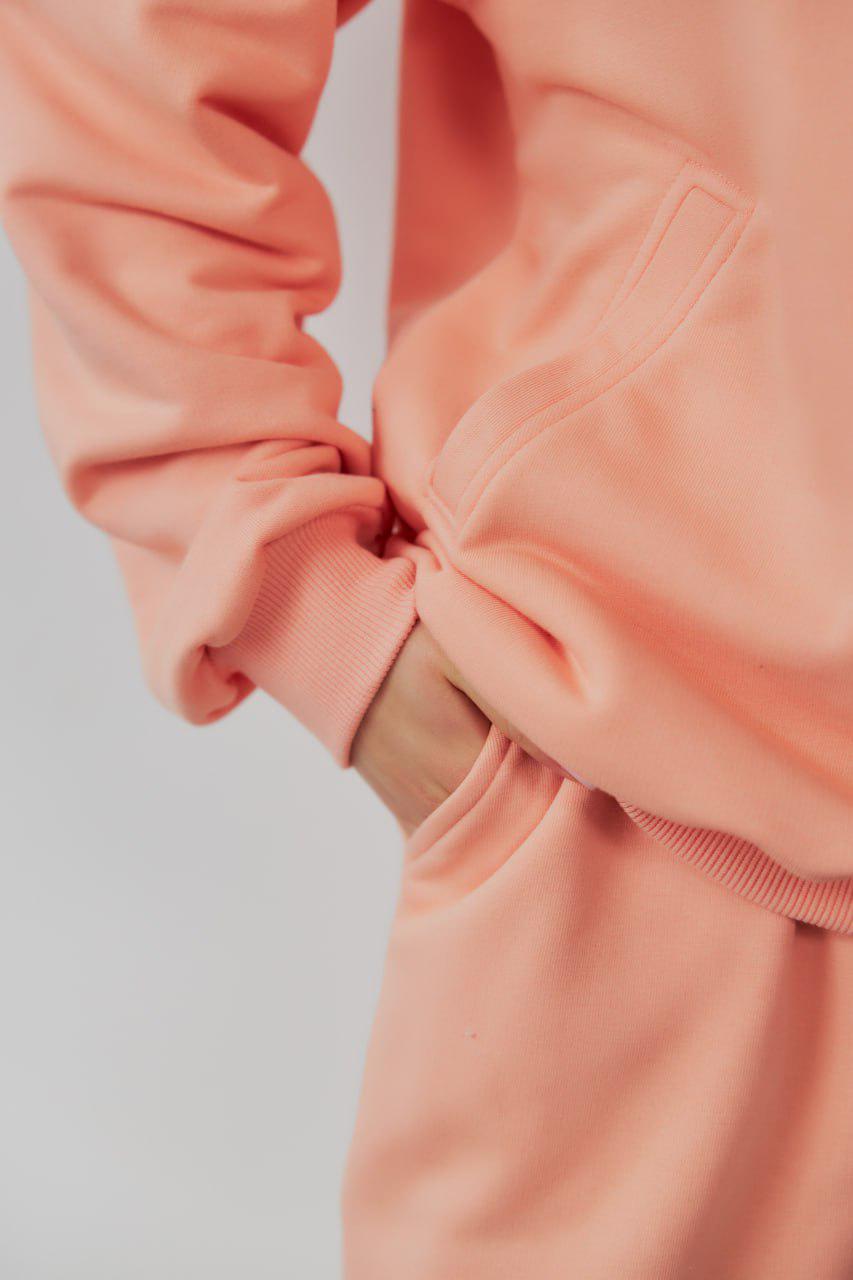 Костюм спортивный женский М148.3 3-х нитка M Персиковый (162-1-61) - фото 3 Костюм спортивный женский М148.3 3-х нитка M Персиковый (162-1-61) - фото 3