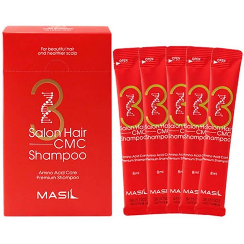 Набір міні-версій шампуню з амінокислотами Masil 3 Salon Hair CMC Shampoo зміцнюючий 20 шт. 8 мл (1288822017) - фото 1