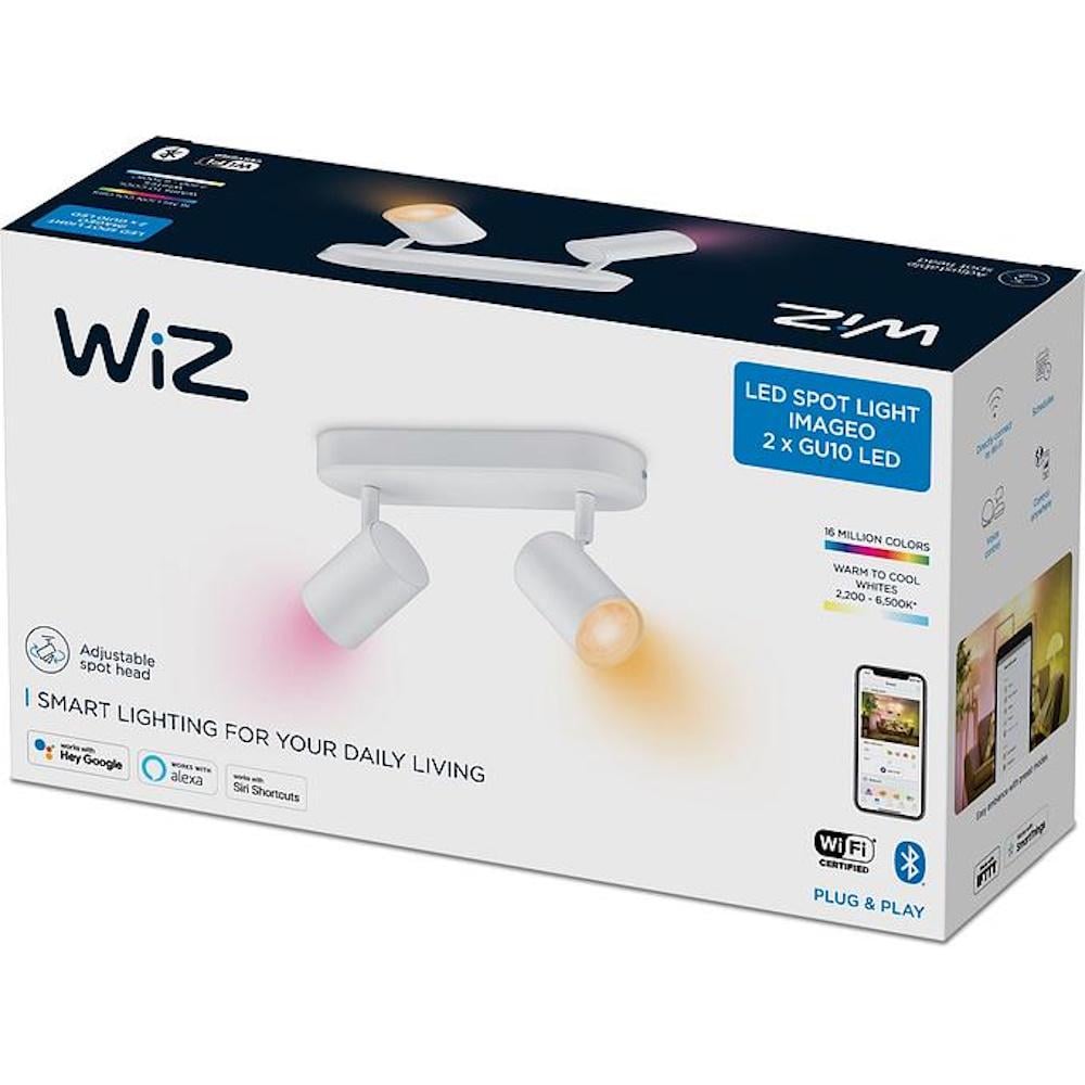 Умный светильник WiZ IMAGEO Spots накладной 2х5W 2200-6500K RGB Wi-Fi Белый (929002658801) - фото 9