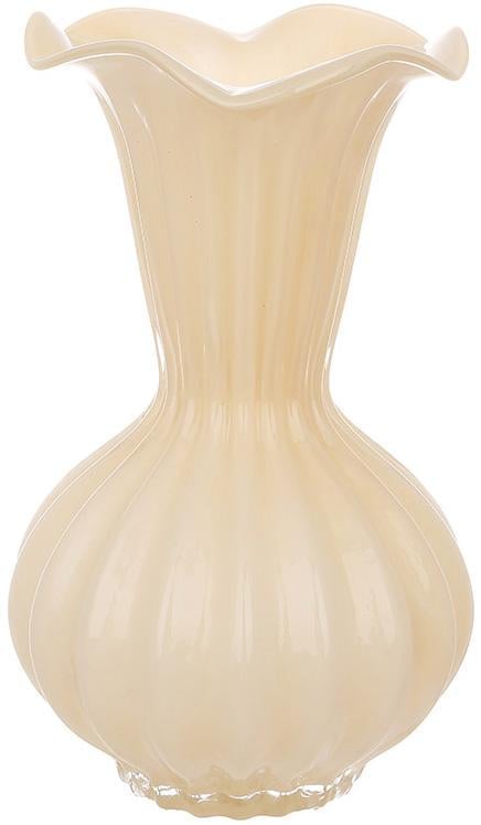 Ваза стеклянная для цветов 16х28 см Топленое молоко - фото 1 Ваза стеклянная для цветов 16х28 см Топленое молоко - фото 1