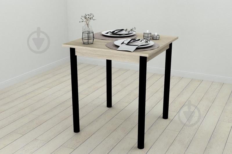 Стіл кухонний Ferrum-decor Агата 75x70x70 Чорний ДСП Сонома 16мм (AGA0011)