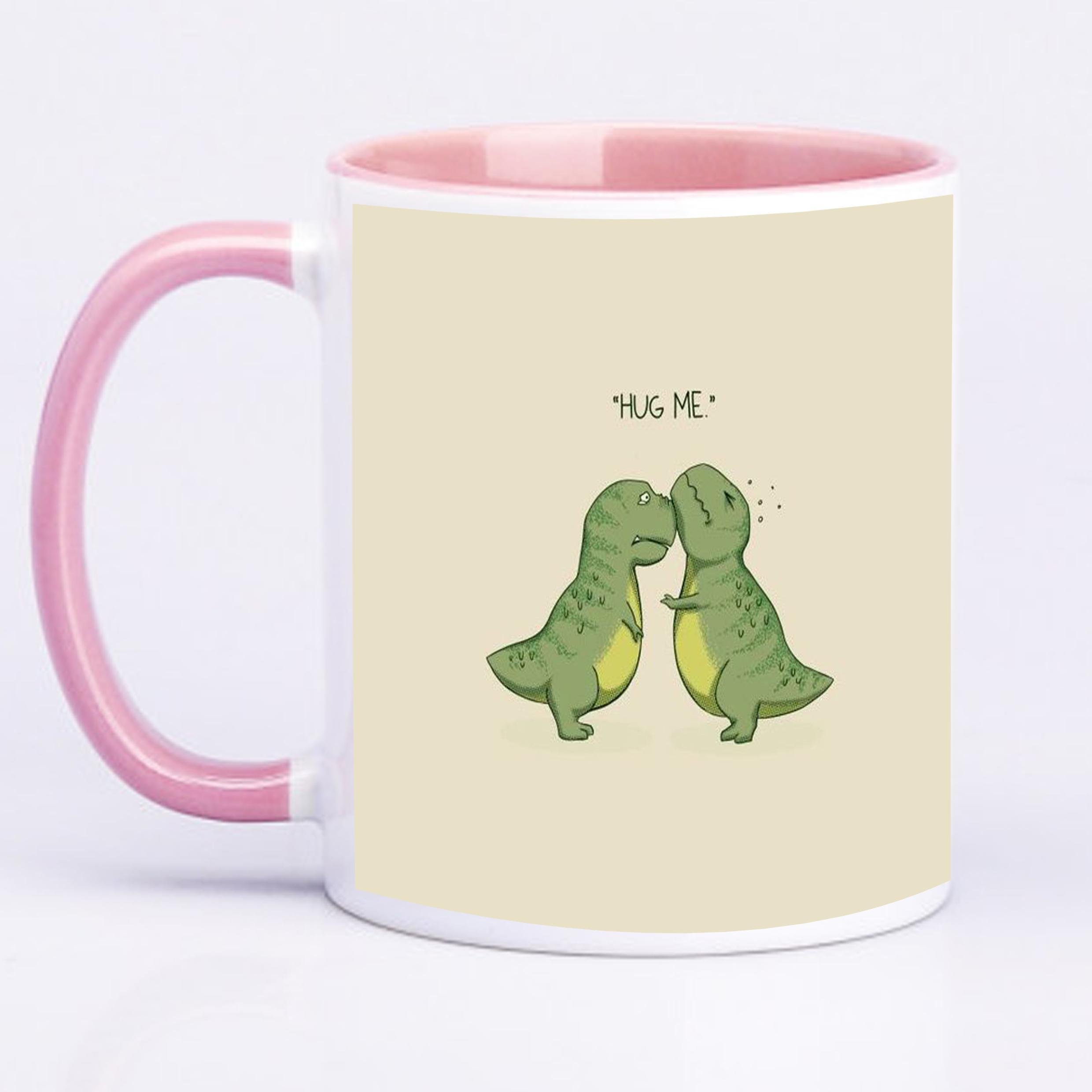 Чашка с принтом Hug me 330 мл Розовый (17804)