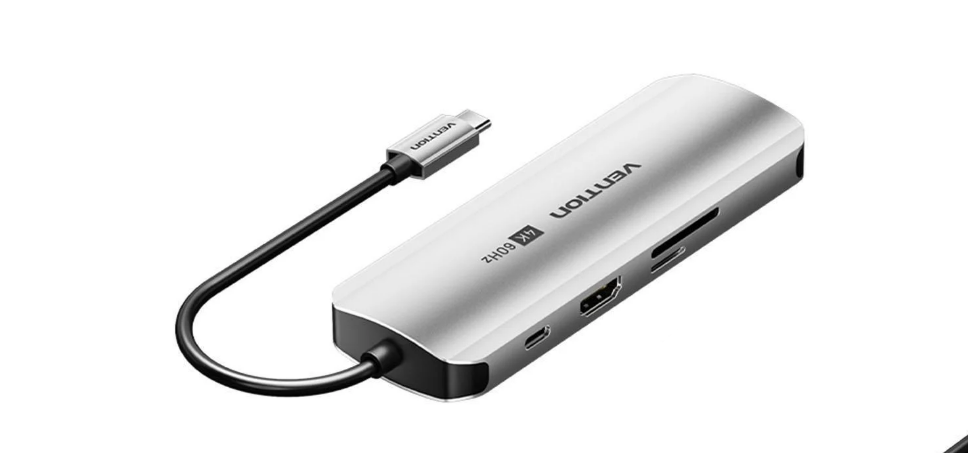 USB-хаб Vention Type-C-3x USB 3.0/5 Гбит/с HDMI 4K 60Hz/Type-C PD 100W/SD/TF карты RJ45 1 Гбит/с USB-C Серый (TQKHB) - фото 18 USB-хаб Vention Type-C-3x USB 3.0/5 Гбит/с HDMI 4K 60Hz/Type-C PD 100W/SD/TF карты RJ45 1 Гбит/с USB-C Серый (TQKHB) - фото 18