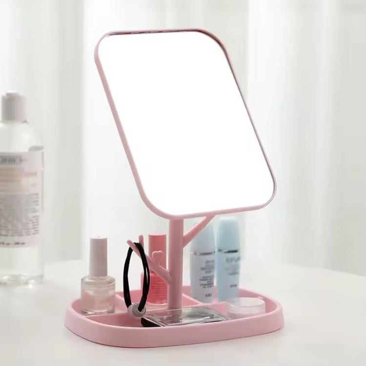Зеркало с подставкой под украшения дерево и вращением на 360 градусов Pink (128399)