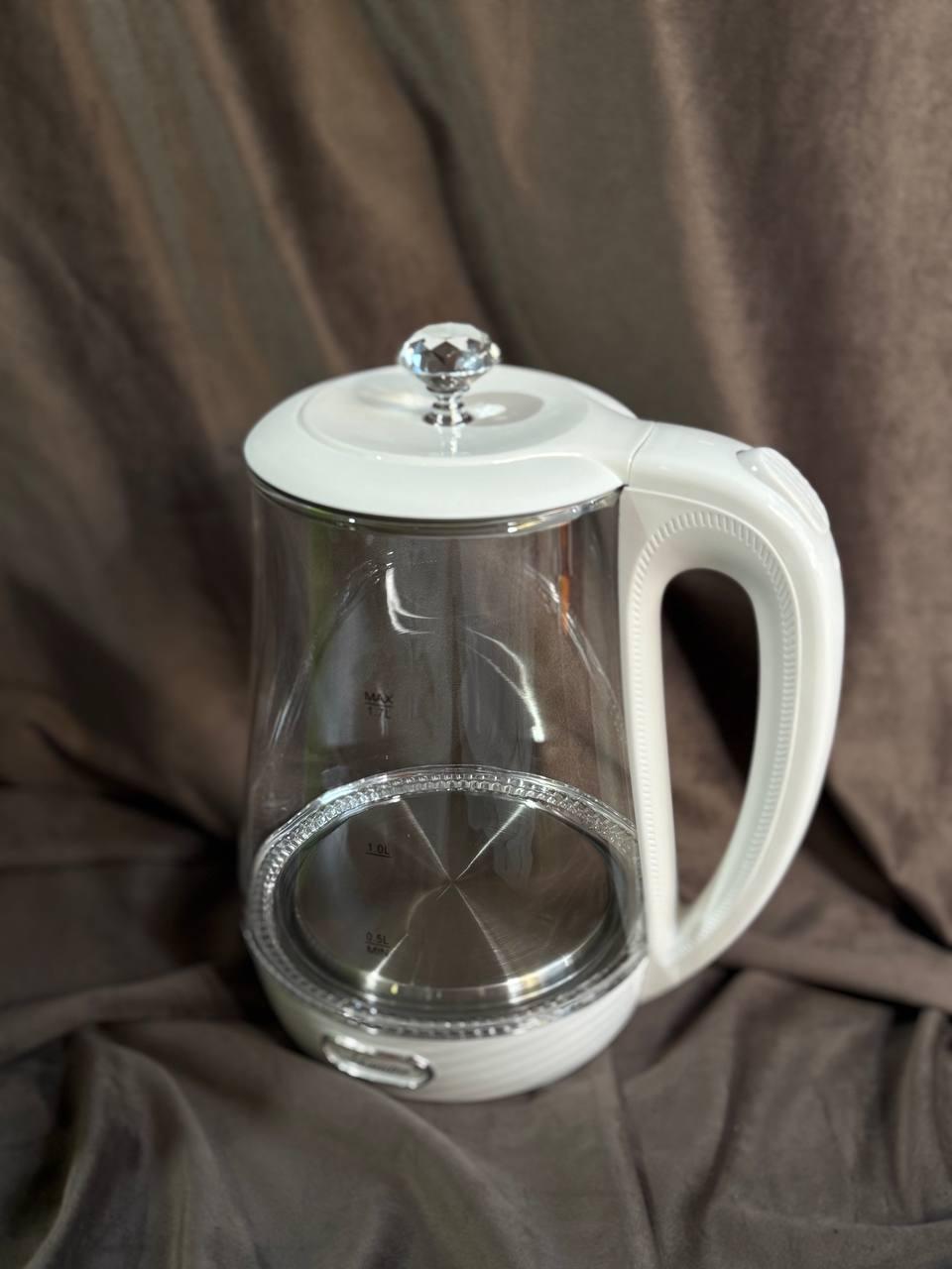 Електрочайник Maestro MR-052-White скляний 1,7 л 2000 Вт Білий (MR-052-White) Електрочайник Maestro MR-052-White скляний 1,7 л 2000 Вт Білий (MR-052-White)