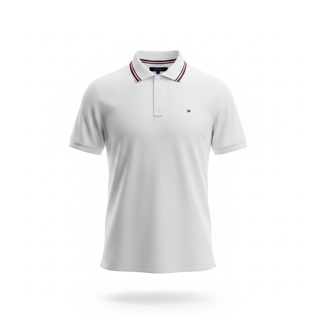 Футболка мужская поло в стиле Tommy Hilfiger RWB Collar Reg Polo XL Белый (TH12005.3XL)