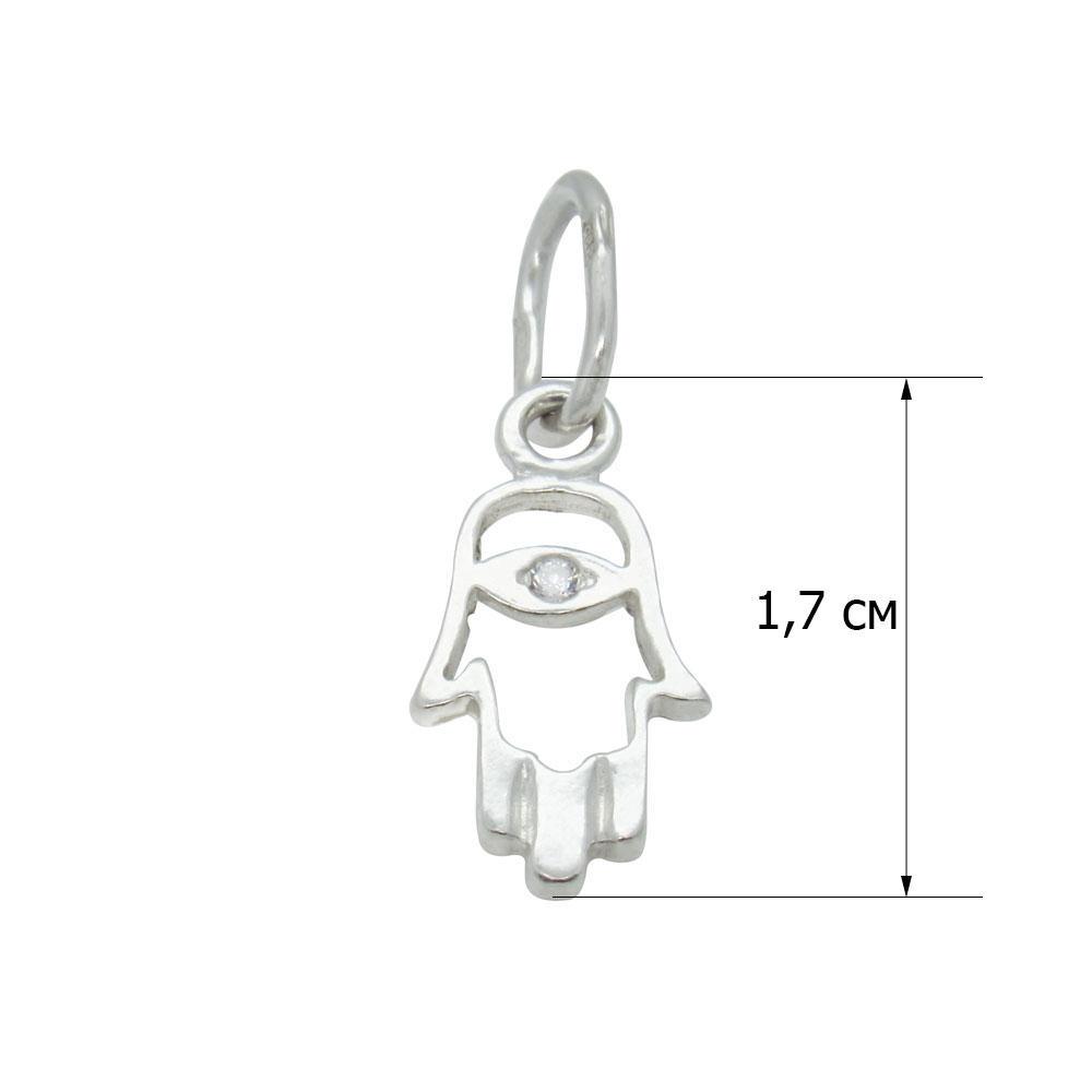 Серебряный подвес с фианитом Хамса маленькая (1133892087) - фото 2