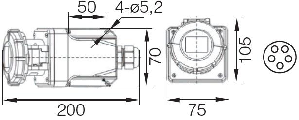 Розетка стационарная TechnoSystems 3Р+PЕ 32А 380В IP67 (5502050) - фото 2