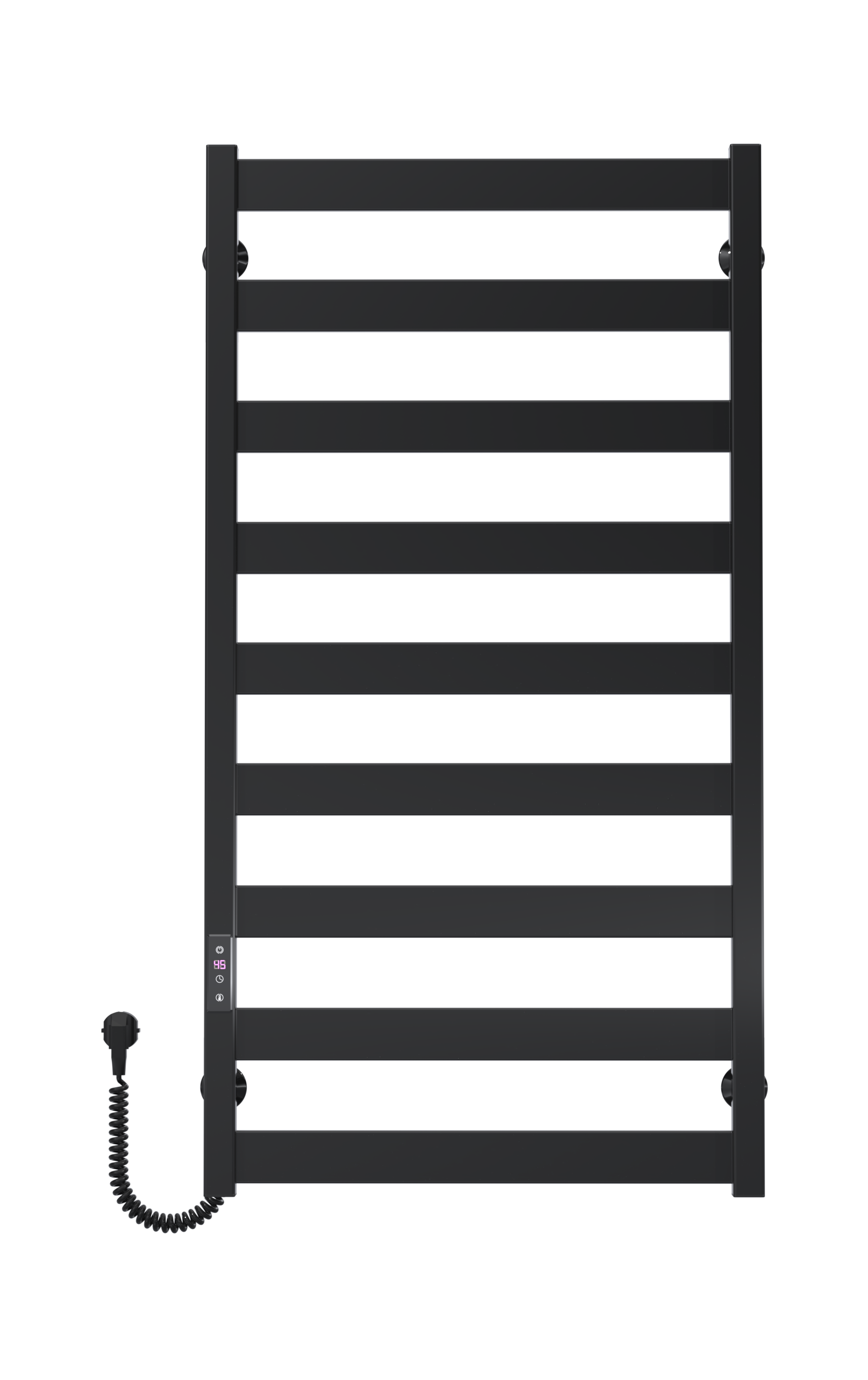 Полотенцесушитель электрический Deffi Harmony П9 JD04 левое подключение крашеная сталь 500х1000 мм Черный (B.HR.100.50.9.E.B.L.2)