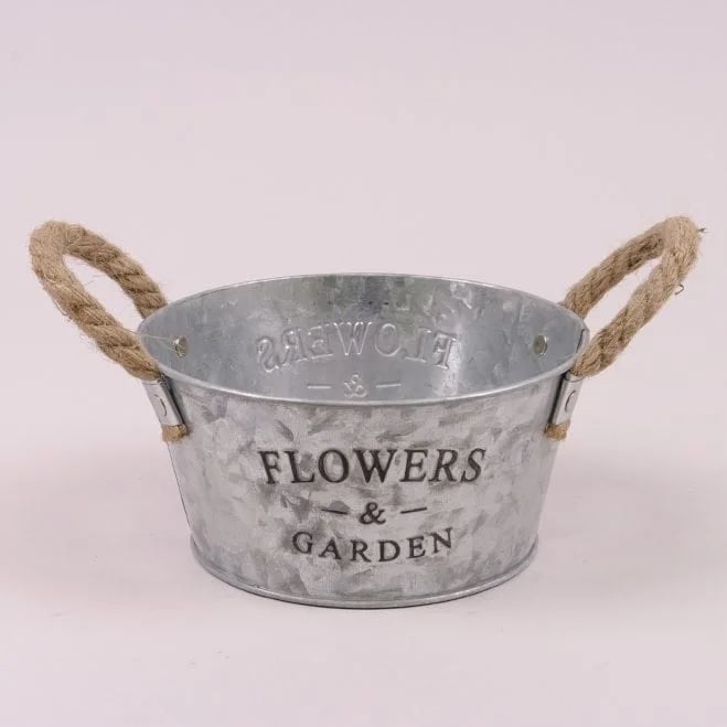 Кашпо металлическое Flora Flowers & Garden с ручками (37864)