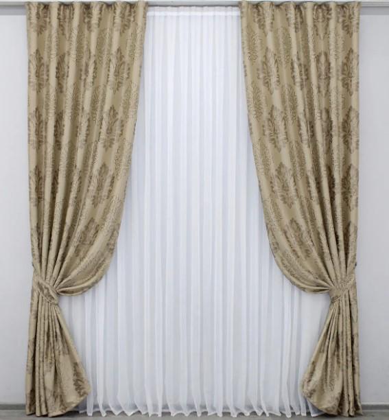 Штори Корона блекаут/софт 1,5x2,75 м 2 шт. Бежевий (1280ш)