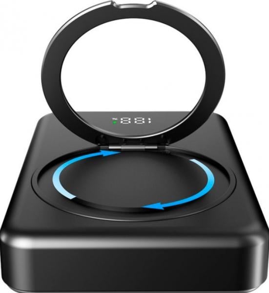 Повербанк Gelius Holdix Magnetic Wireless Charge GP-PBW302 10000 mAh 15W UA UCRF Black (1694833) - фото 5 Повербанк Gelius Holdix Magnetic Wireless Charge GP-PBW302 10000 mAh 15W UA UCRF Black (1694833) - фото 5