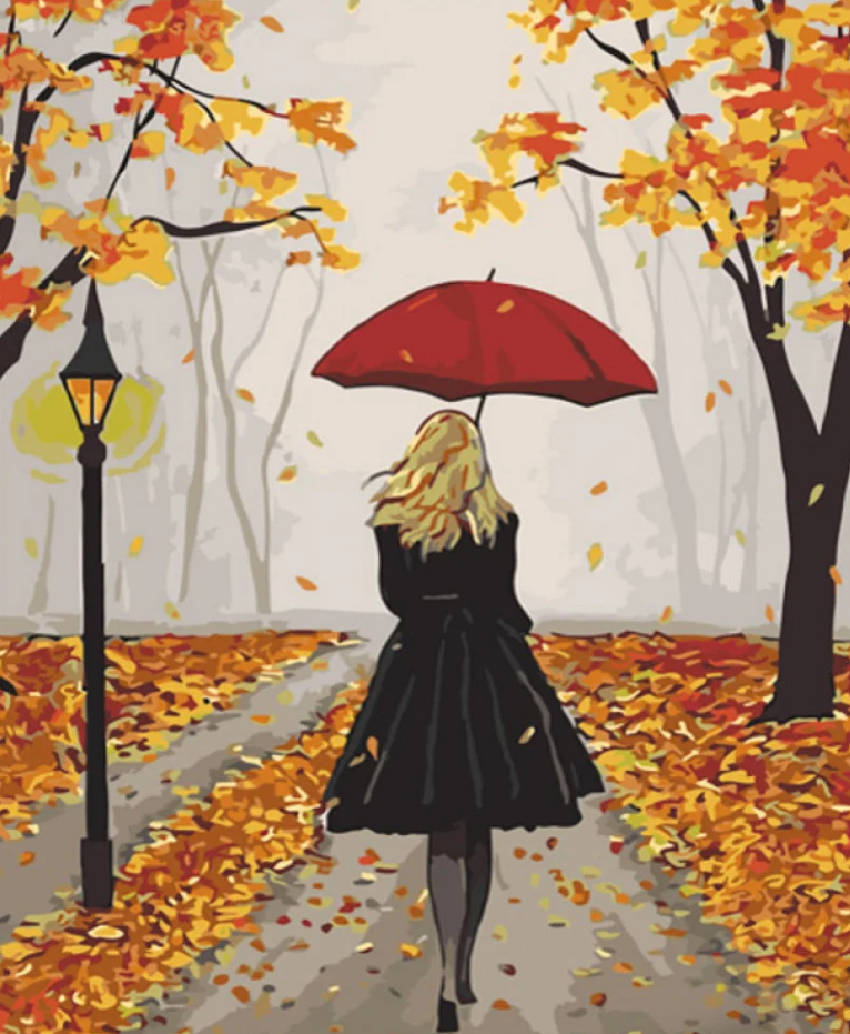 Картина по номерам Strateg Осенняя прогулка 40x50 см (GS762)