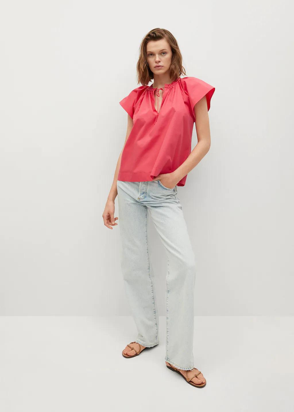 Блузка Mango XL Кораловый (9827863) - фото 3 Блузка Mango XL Кораловый (9827863) - фото 3