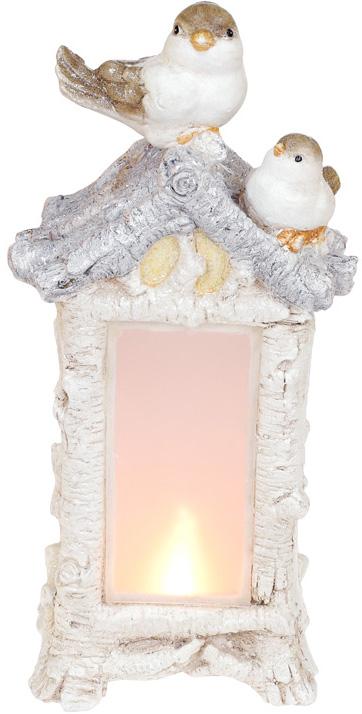 Декоративная композиция Птичий домик с Led-подсветкой 21х14,5х44 см Шампань (BD-711-354)