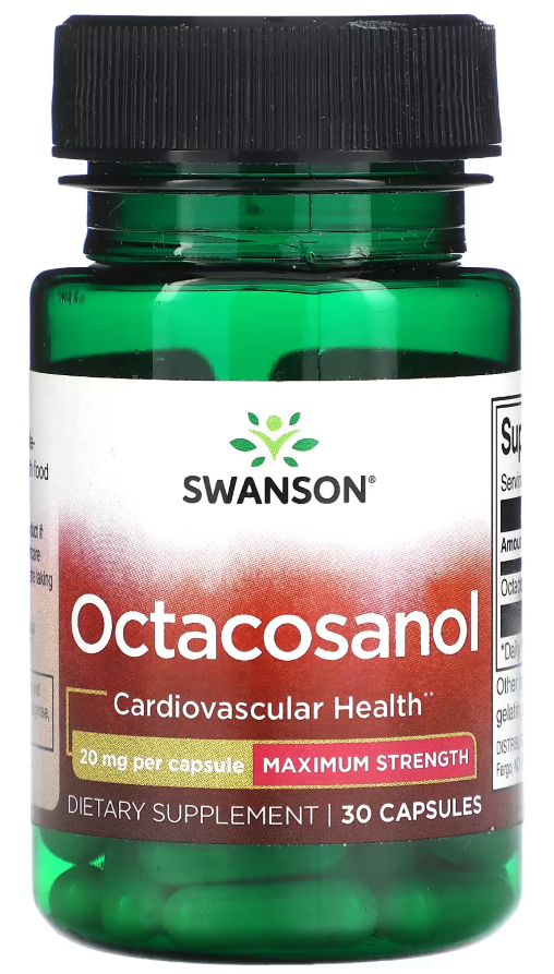 Комплекс Октакозанол Swanson Octacosanol Maximum Strength 20 мг 30 капсул Комплекс Октакозанол Swanson Octacosanol Maximum Strength 20 мг 30 капсул