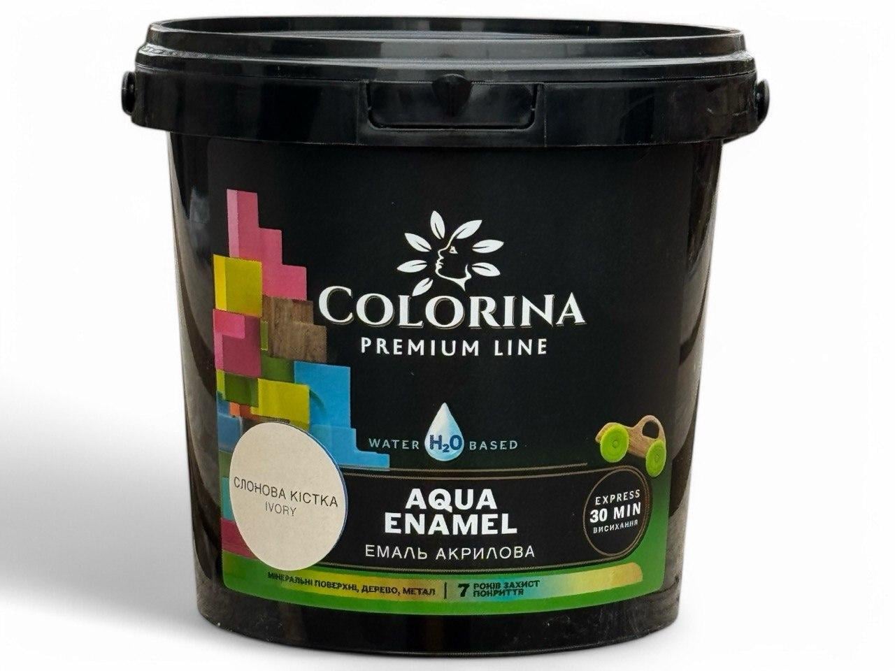 Фарба акрилова Colorina Aqua ENAMEL без запаху 2 л Слонова кістка (31642056)